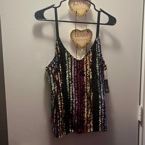 Multi color sequin top size large brand new from INC.